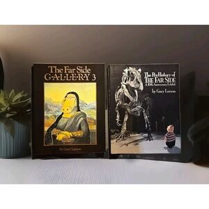THE FAR SIDE by Gary Larsen LOT of  2 Pre-history/ Gallery 3 GUC  COMICS CARTOON